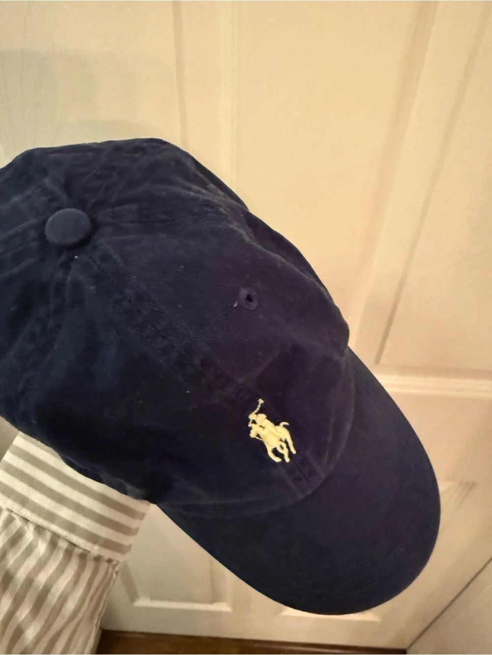 Ralph Lauren Kids Navy Baseball Cap with Cream Polo Logo